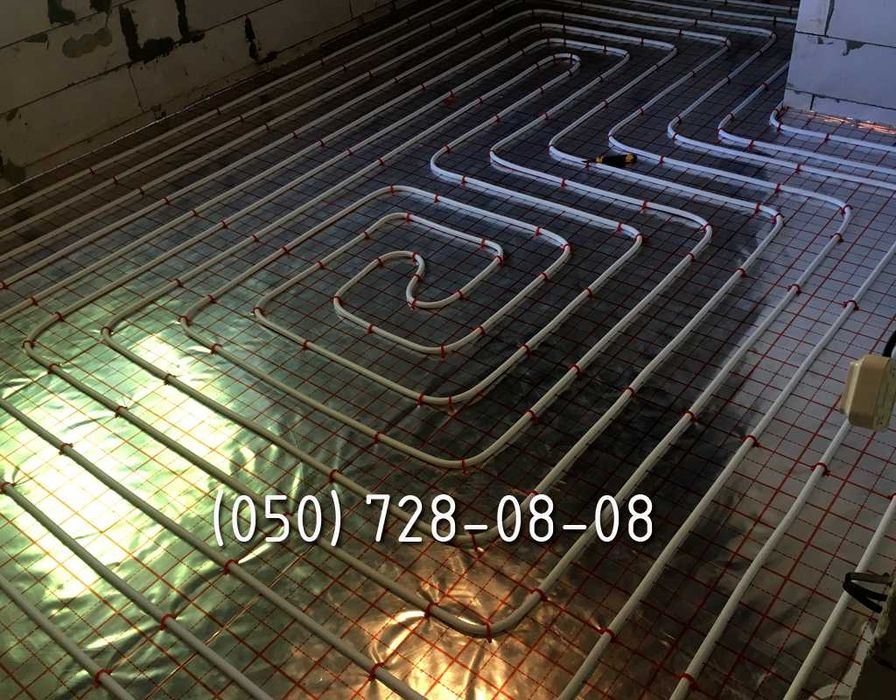Водяной теплый пол! Монтаж труб теплого пола профессионально. Стяжка!!