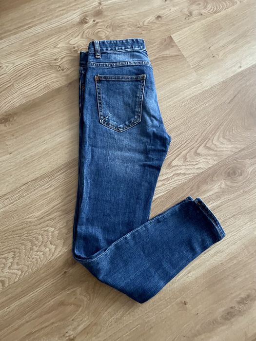 Niebieskie jeansy proste, pull&bear, xxs