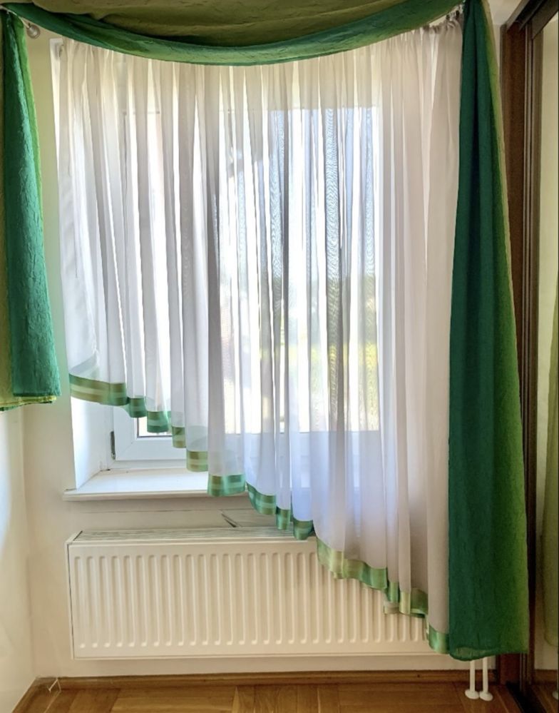 FIRANA WOAL szer. 580 cm na taśmie + ZASŁONA 500 cm KOMPLET