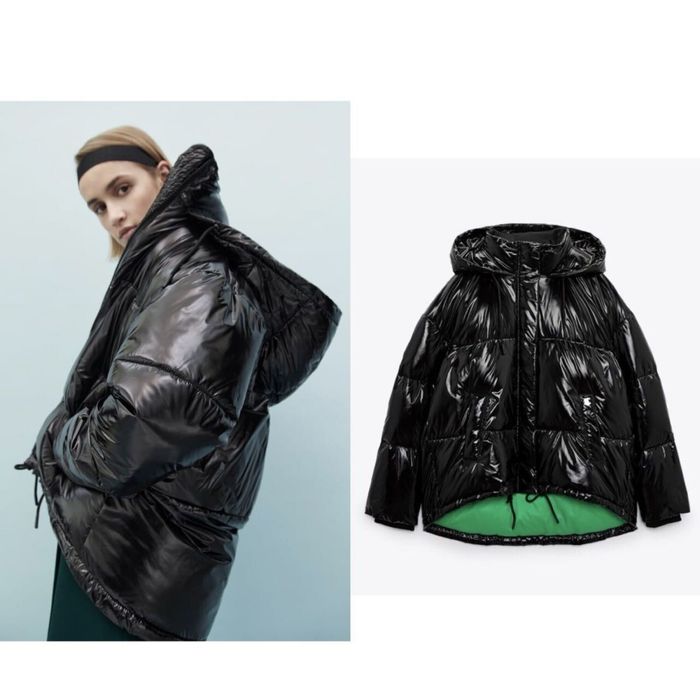 Стьобана лакована куртка Zara