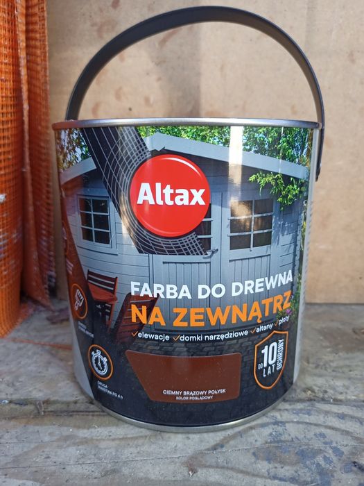 Farba do drewna na zewnątrz ALTAX 9 kolorów puszki 2,5 L i 0,75 L