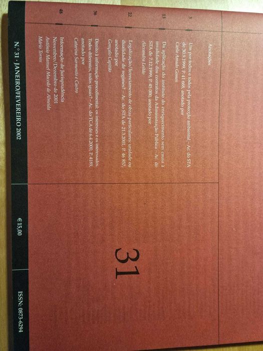 Cadernos de Justiça Administrativa n.º 31 e 37