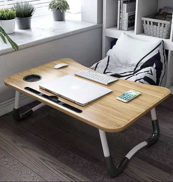 Столик универсальный для ноутбука и планшета с подставкой деревянный