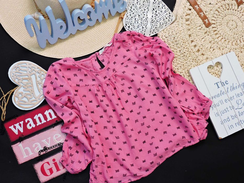 H&M  bluzeczka wiskoza kotki  110