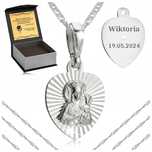 Srebrny Naszyjnik Z Medalikiem Pr. 925 Pamiątka I Komunii Świętej + Gr