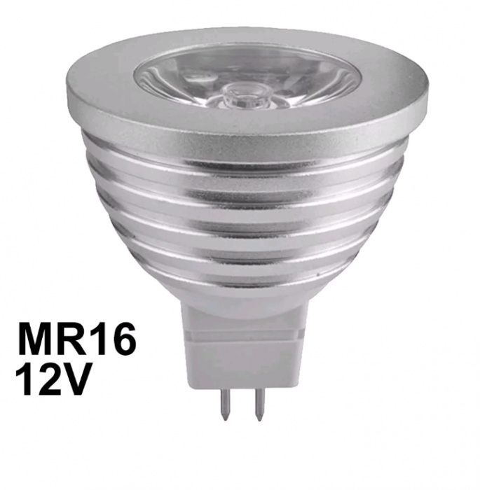 Lâmpada RGB LED E27/E14/MR16/GU10 16Cores 3W/4W com comando