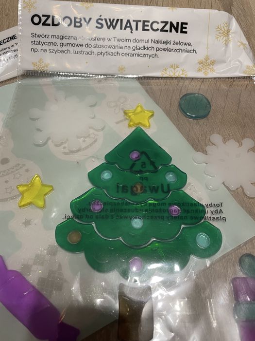Ozdoby świąteczne - naklejki żelowe na płytki lub szybę