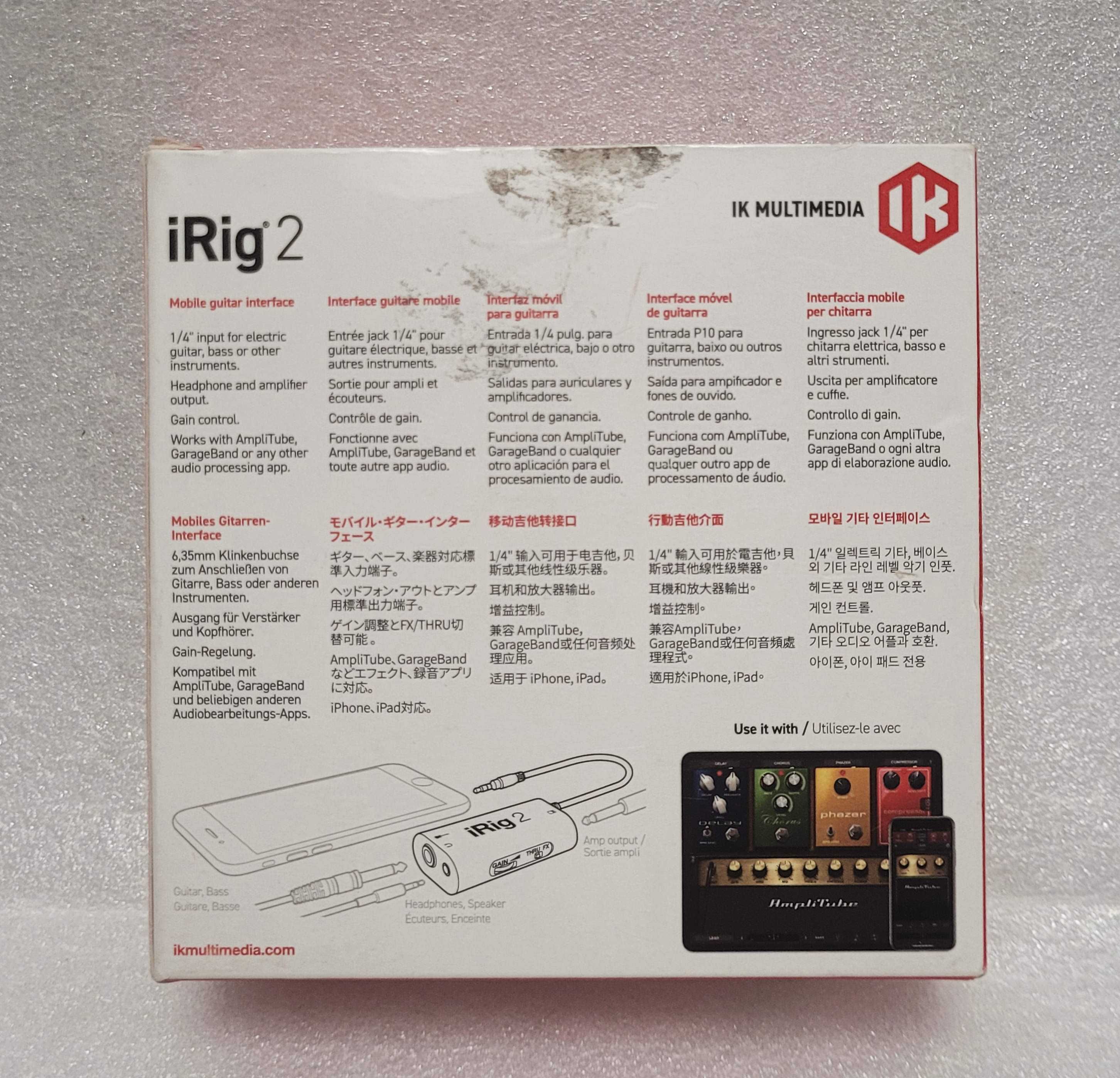 IK Multimedia iRig 2 interface audio iPhone Mac Android Pudełko