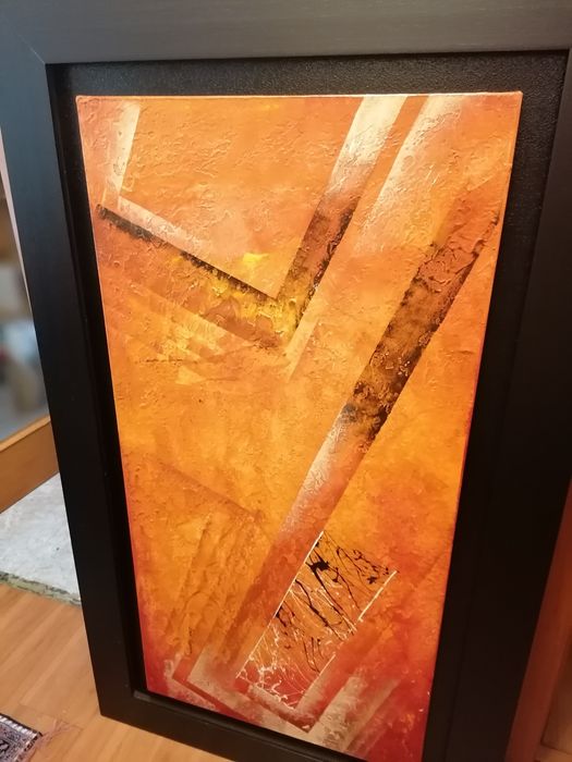 Tela com moldura em madeira com 148x88cm