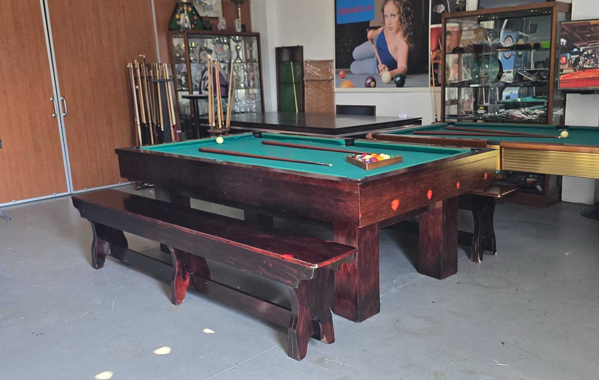 Bilhar Snooker/Mesa Jantar c/ bancos
