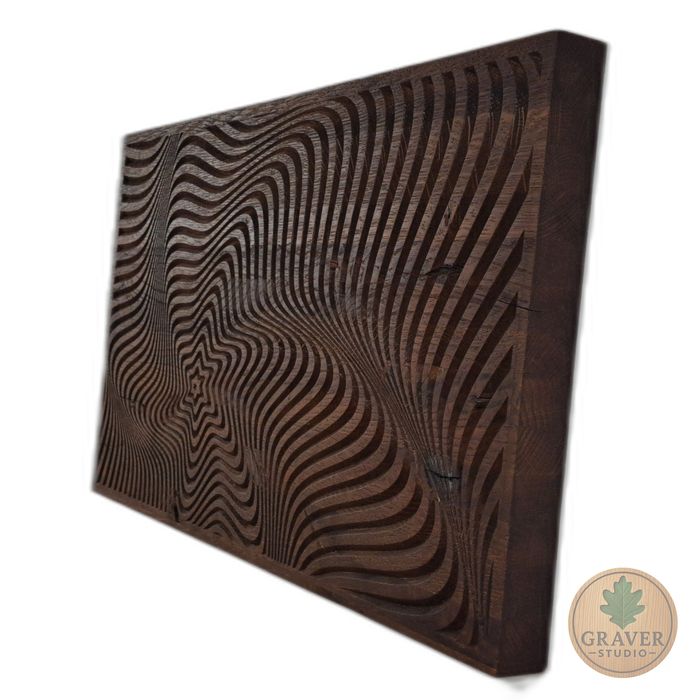 Płaskorzeźba w drewnie dębowym - dekoracja na ścianę