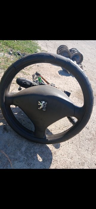 Руль в сборе с замком подушкой пежо 307