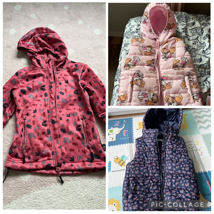 Paka ubranek 110/116 H&M, Lupilu, kurtka zimowa, komplet narciarski