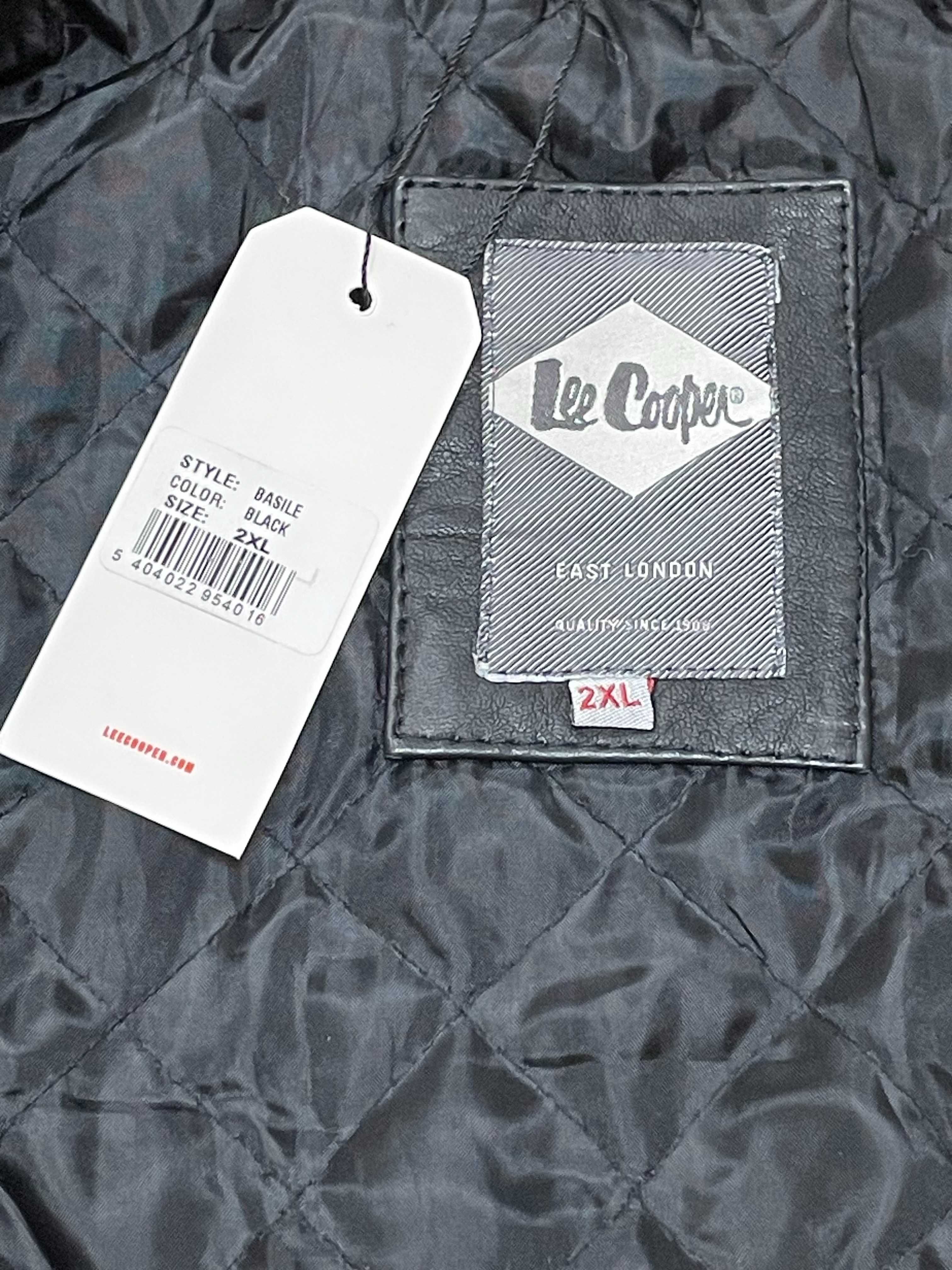 Lee Cooper nowa skórzana kurtka męska model BASILE/Black r. 2XL