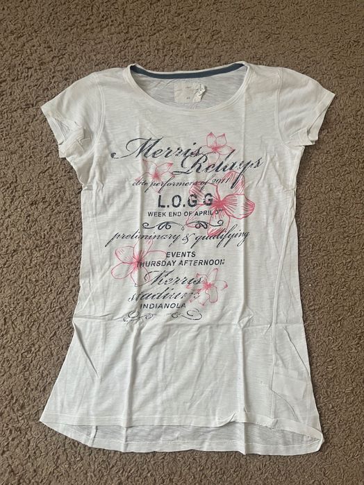 H&m biała koszulka napisy s