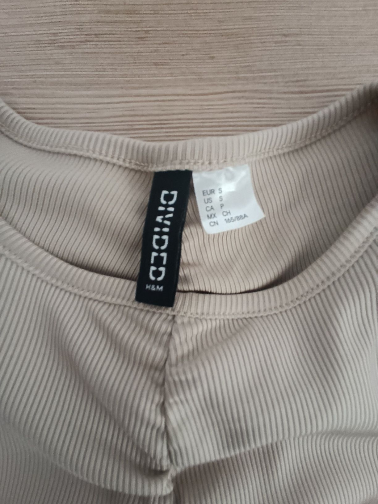Beżowa sukienka prążkowana firmy Divided H&M nowa rozmiar S 36/38