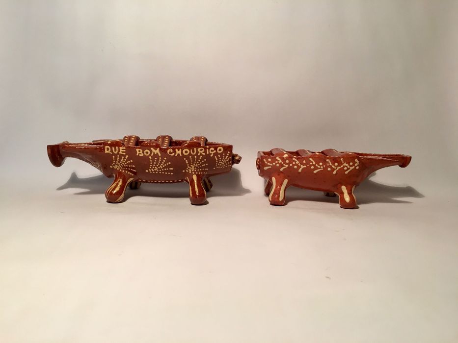 2 ASSADORES de CHOURIÇO - antigos - 24 e 19 cm/s