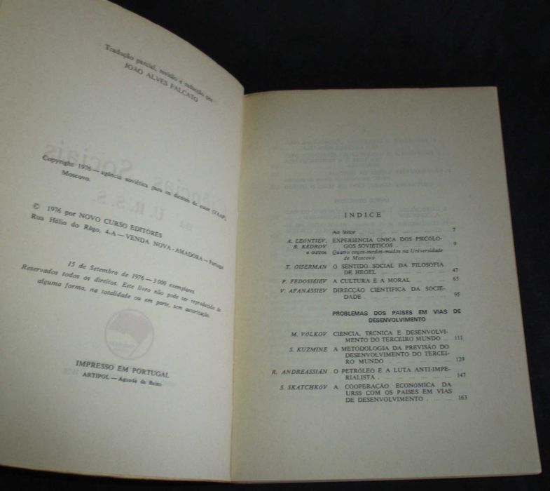 Livro Ciências Sociais na U.R.S.S Academia de Ciências na URSS