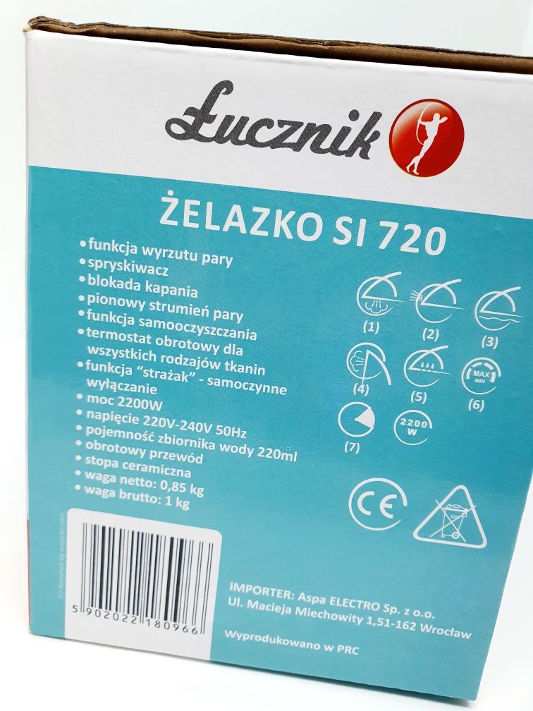 Żelazko jak nowe 2200W Łucznik SI 720 ceramiczna stopa