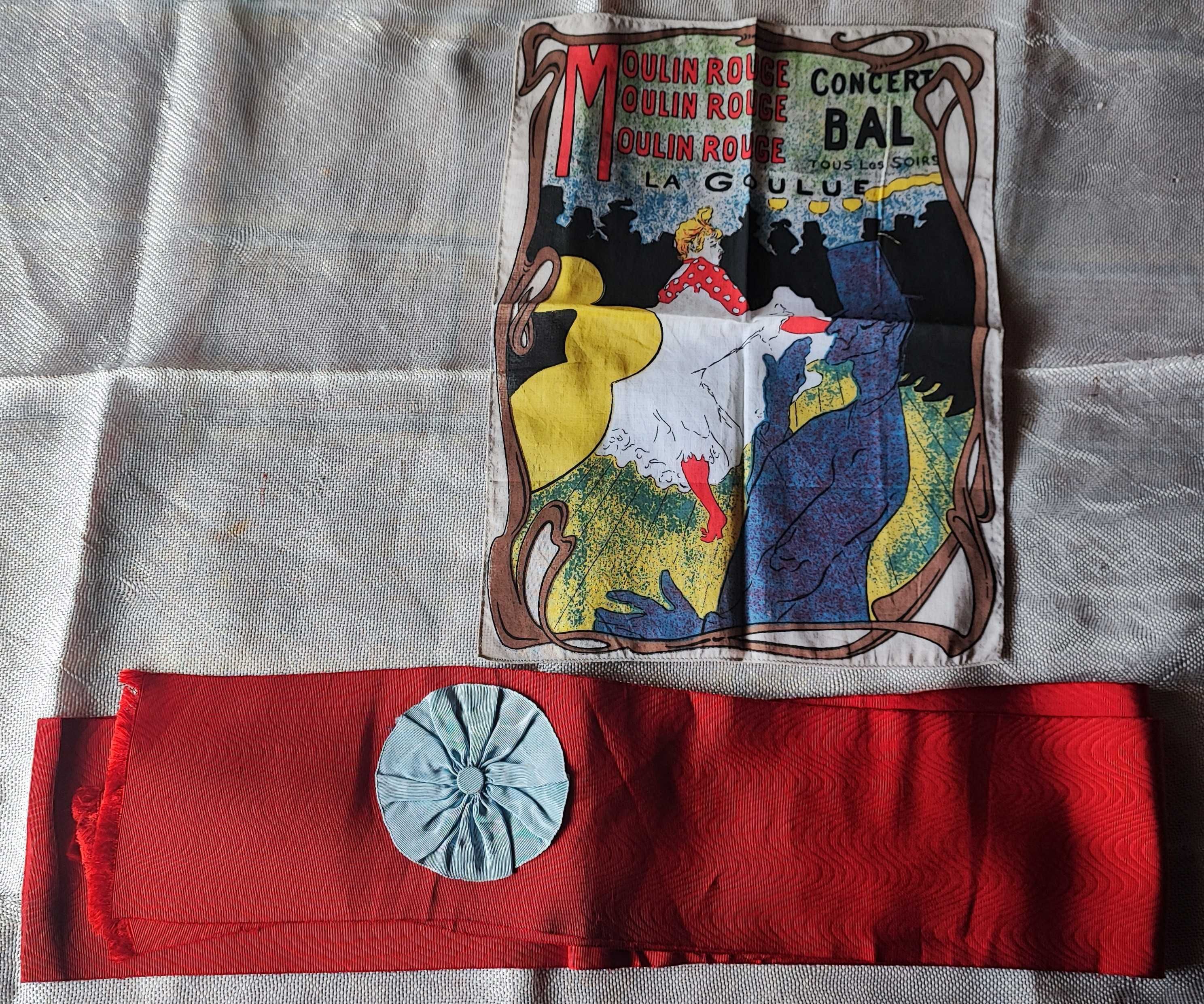 Lote - Fita de homenagem/concurso e pano alusivo a Moulin Rouge