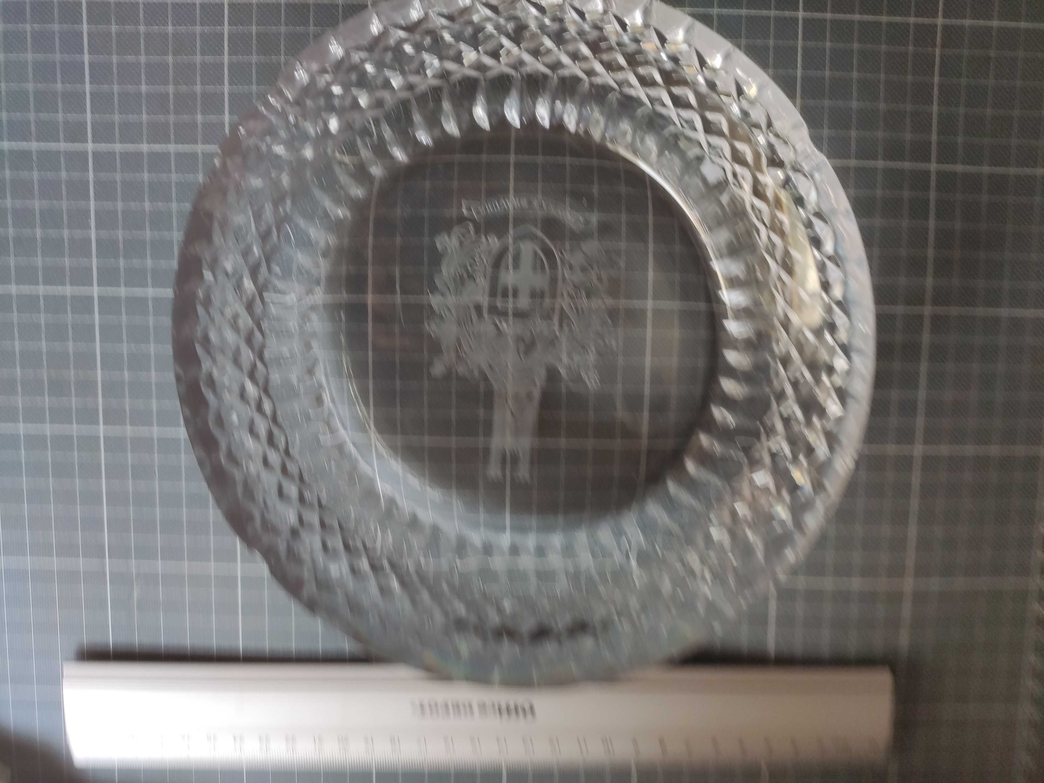Cinzeiro  de cristal com brasão da Região Militar do Norte (22 cm)