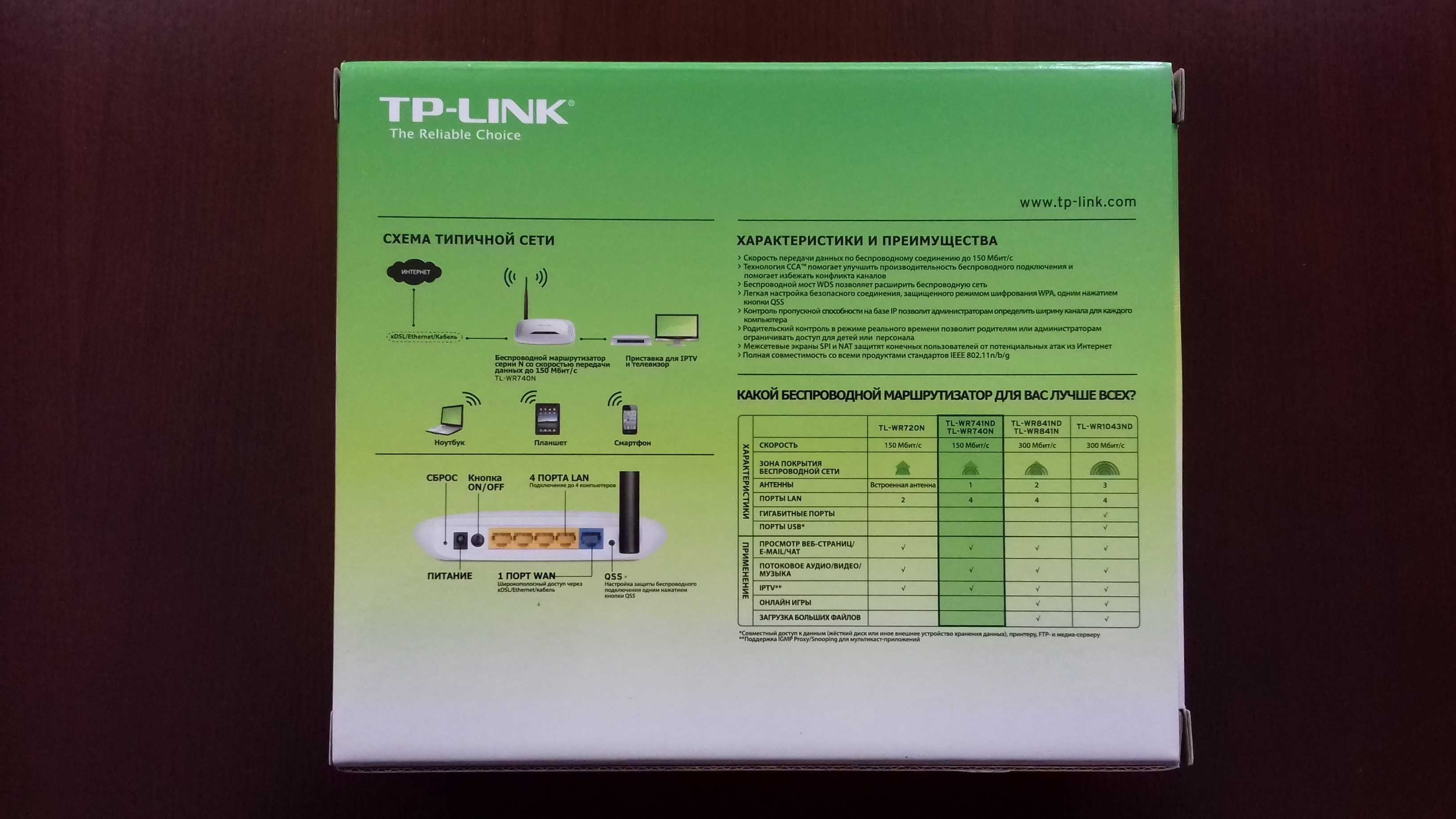 Роутер TP-LINK TL-WR740N до 150 Мбит/с беспроводной маршутизатор НОВЫЙ