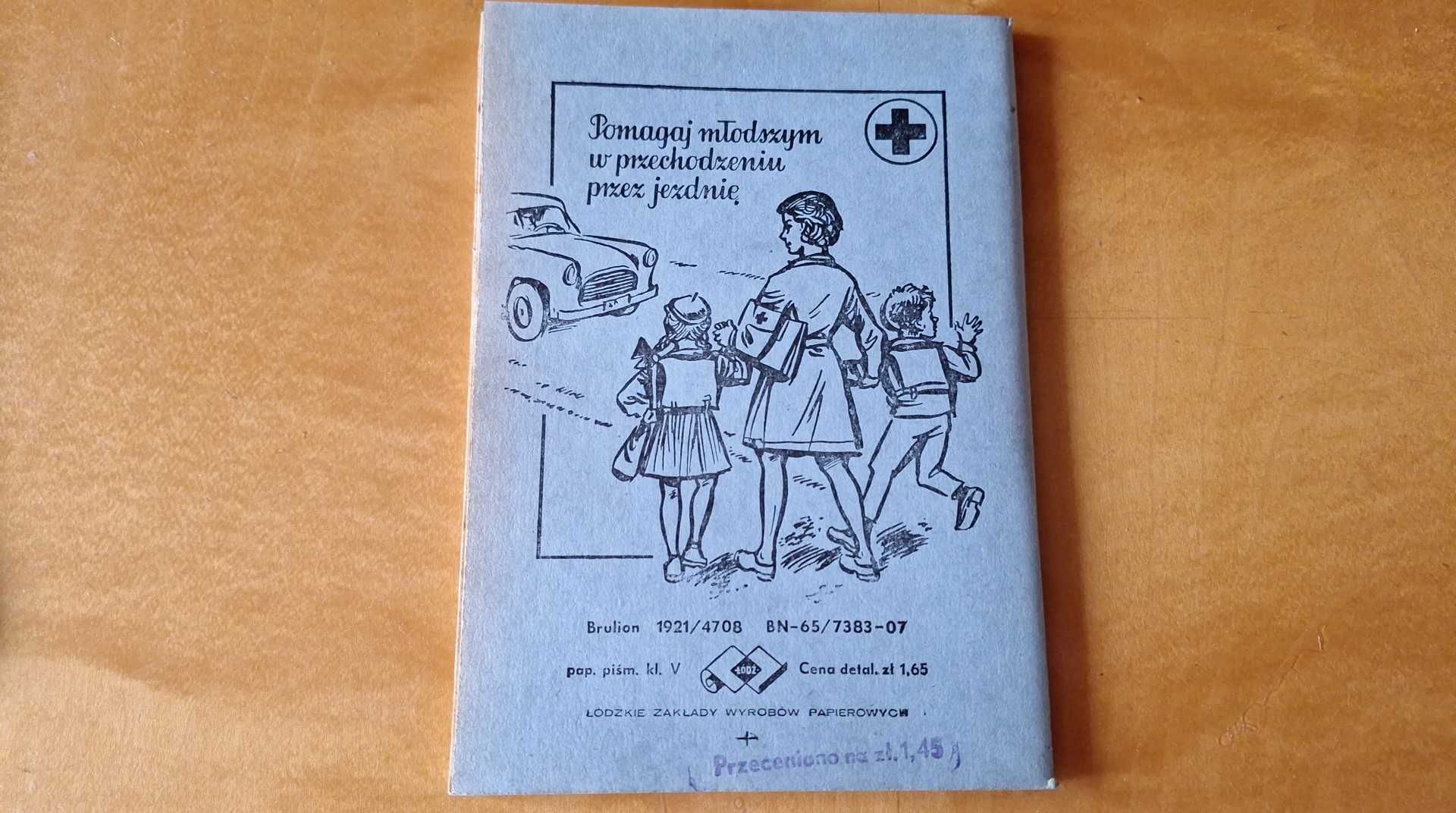 Zeszyt w kratkę z czasów PRL - brulion 60 kartkowy Marchlewski (1)