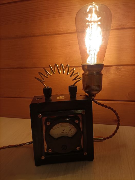 Lampka lampa voltomierz loft industrial steampunk