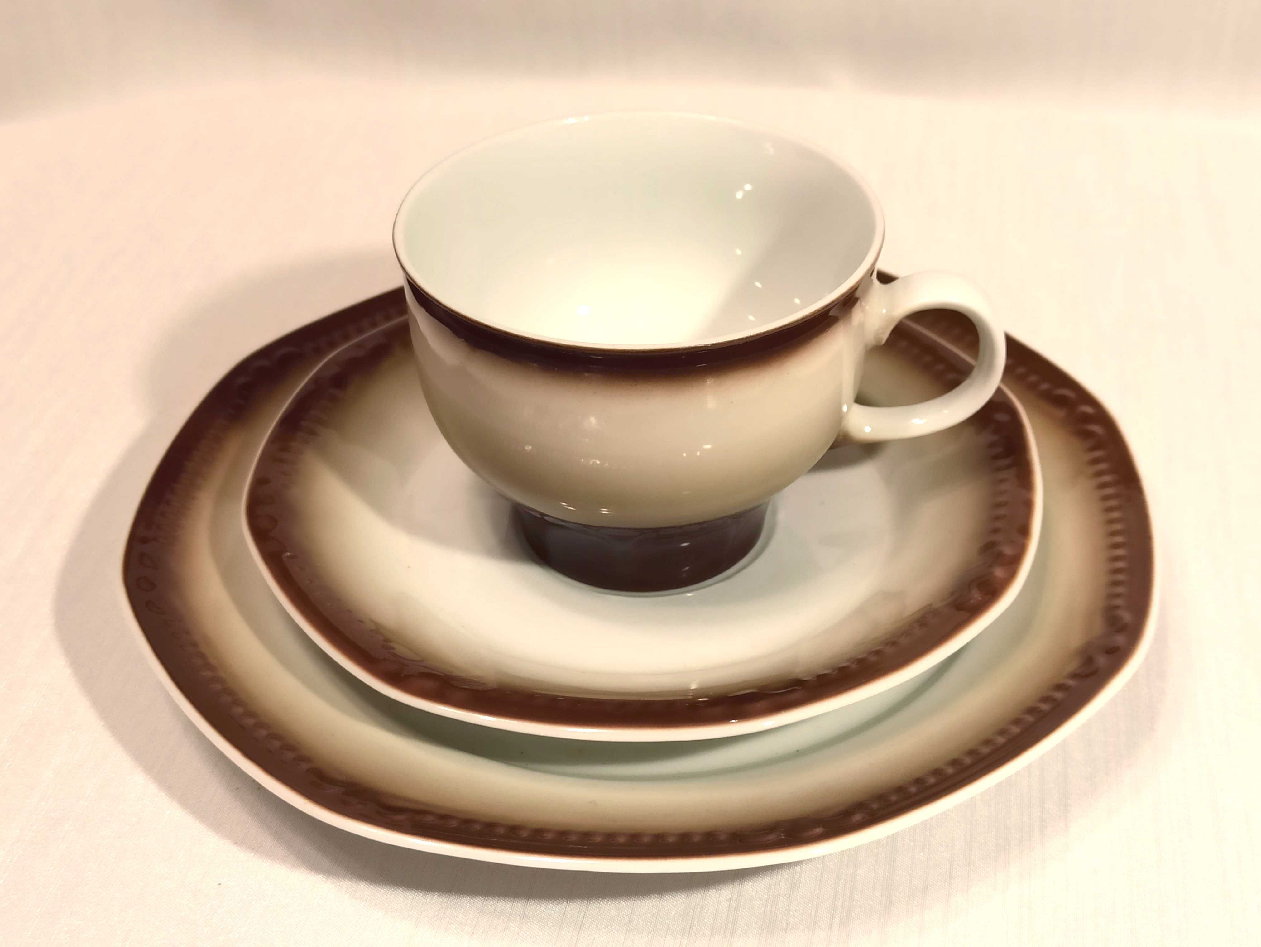 Porcelana MITTERTEICH BAVARIA, trio zestaw śniadaniowy