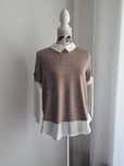 OFERTA PORTES - T-shirt Bege e Bolas Brancas Faith and Joy (Tamanho S)