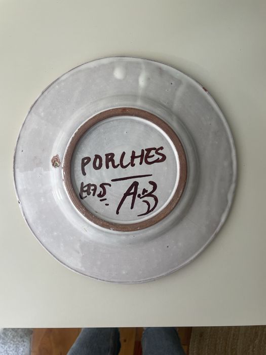 Prato de Porches de 1975, assinado