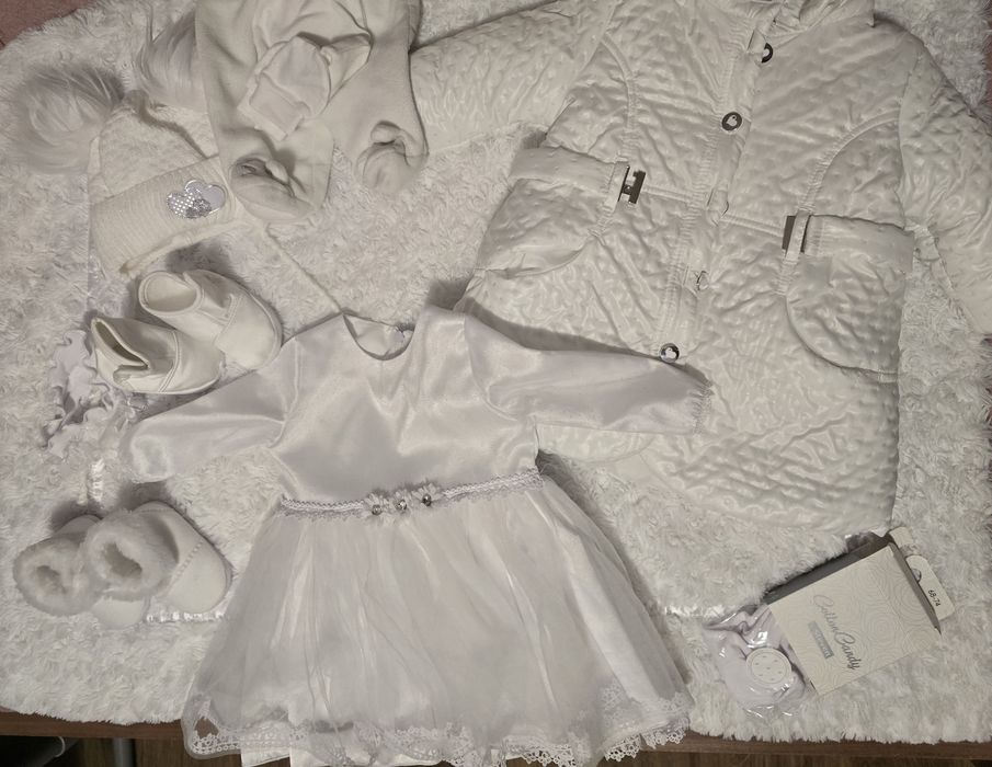 Komplet do chrztu zimowy