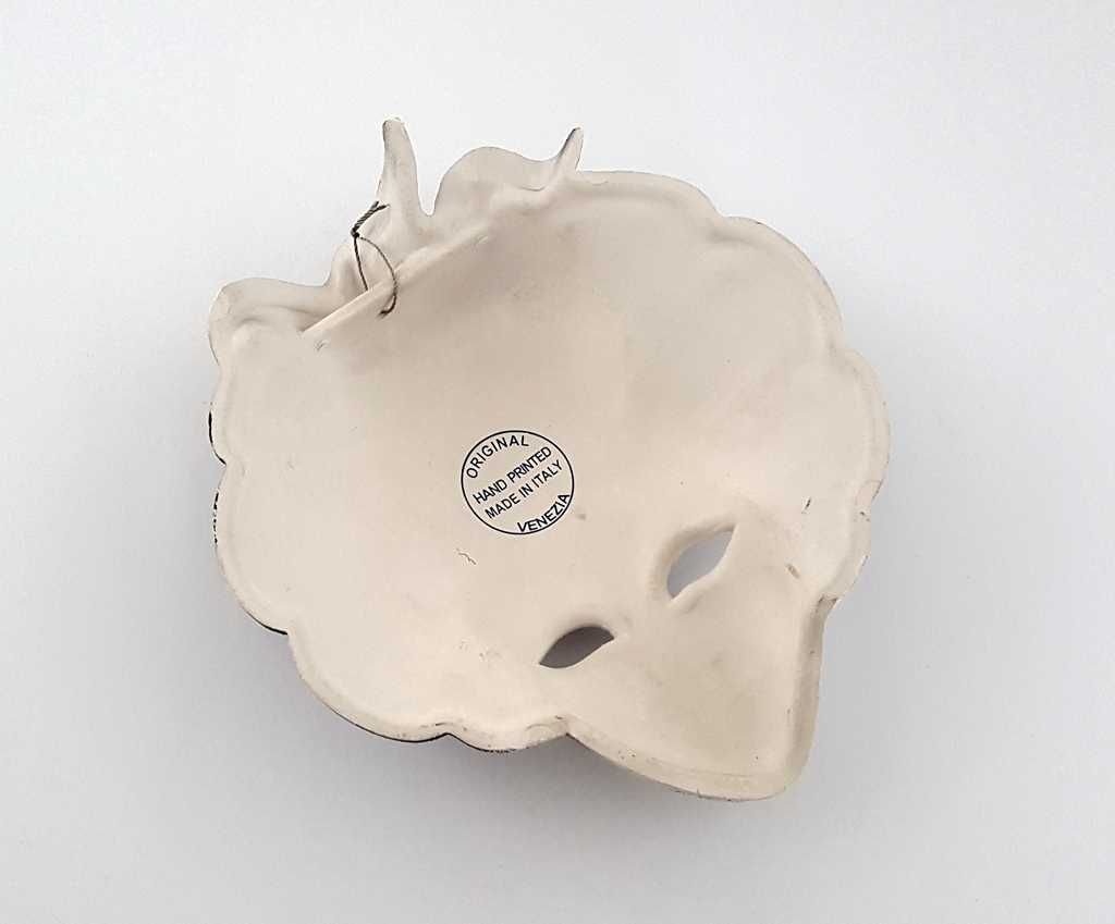 Porcelanowa maska Wenecka ręcznie zdobiona - sygnowana
