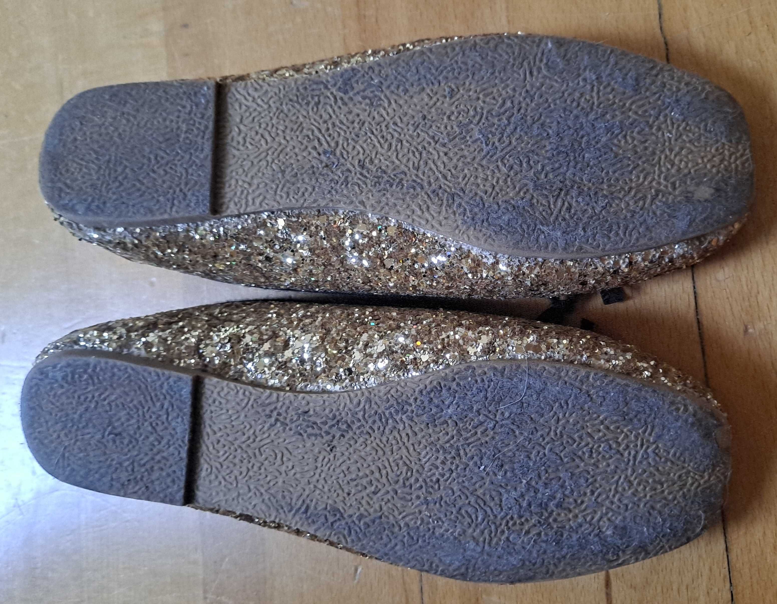 Baleriny brokatowe, marki 5 10 15, rozmiar 32