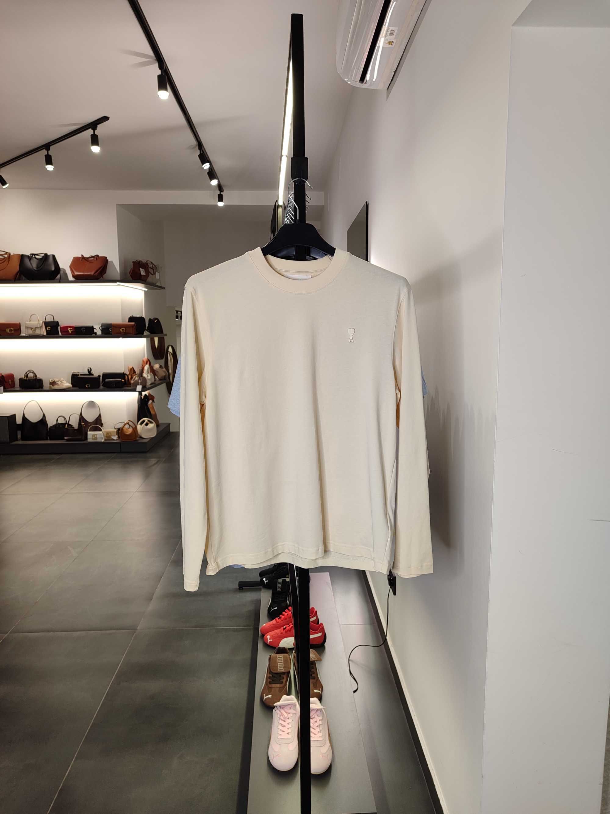 Лонгслів AMI Paris Ami De Coeur Tonal Small Heart Long Sleeve Yellow