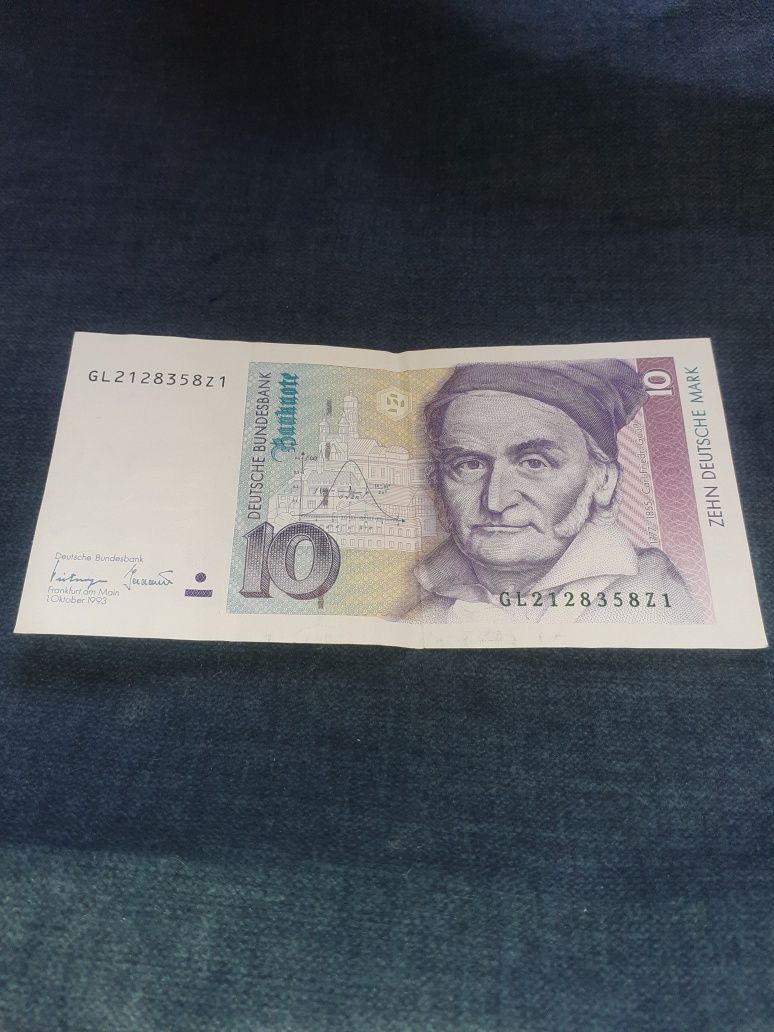 Banknot 10 Marek Niemieckich z 1993r.  ZEHN DEUTSCHE MARK