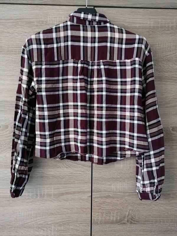 Koszula w kratę kratkę krótka crop top XS Primark S 80s 90s aesthetic