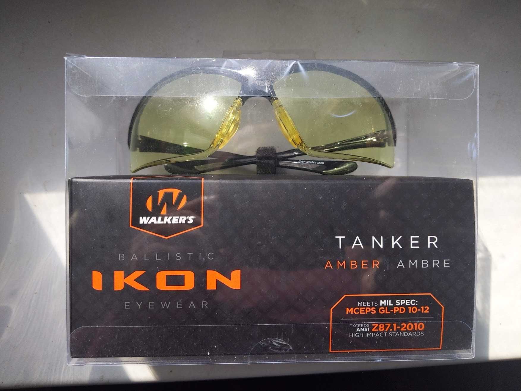 Балістичні окуляри Walker’s IKON Tanker Glasses з бурштиновими лінзами