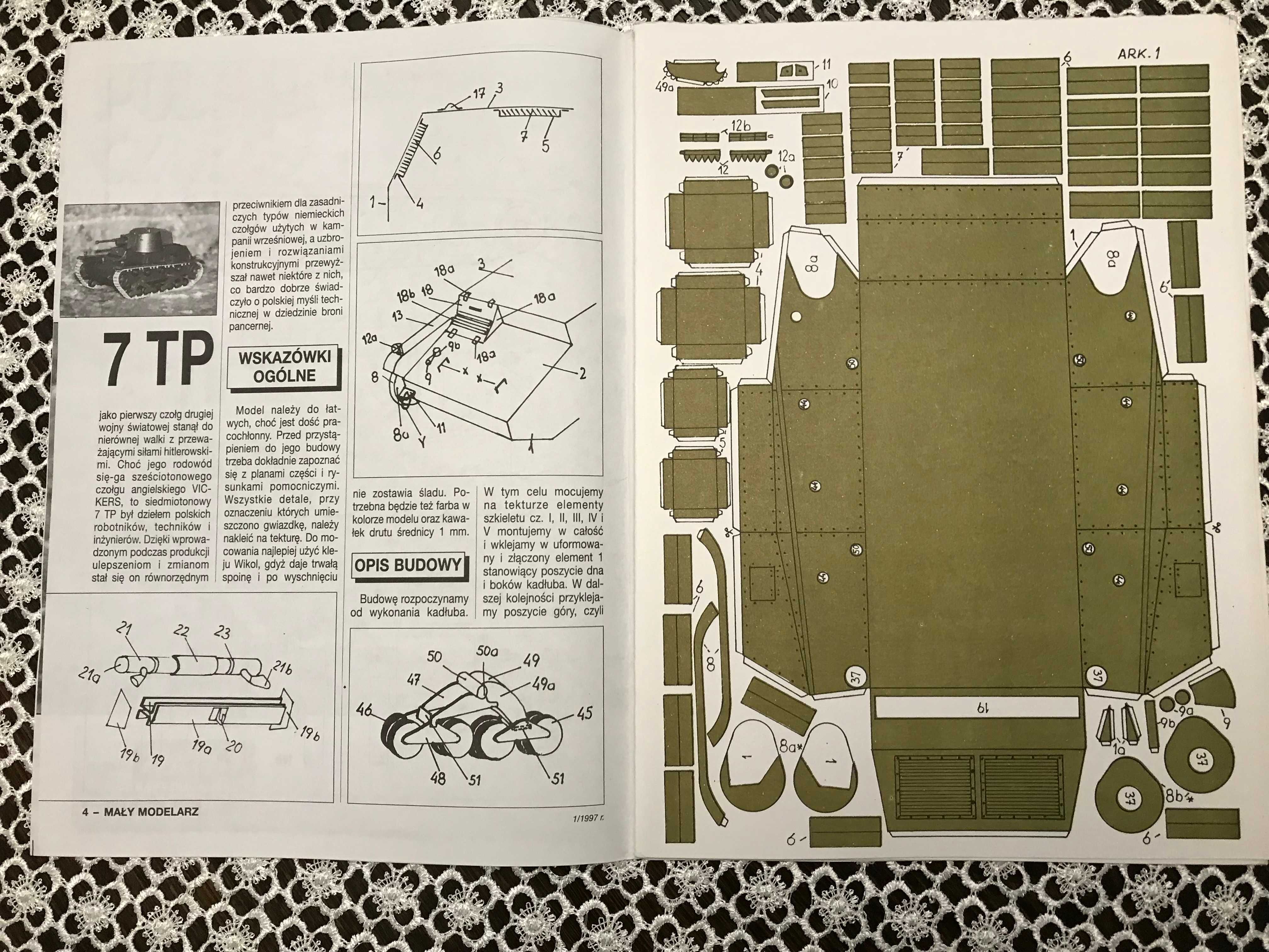 Mały Modelarz rok.1997, 01, Polski Czołg Lekki 7 TP