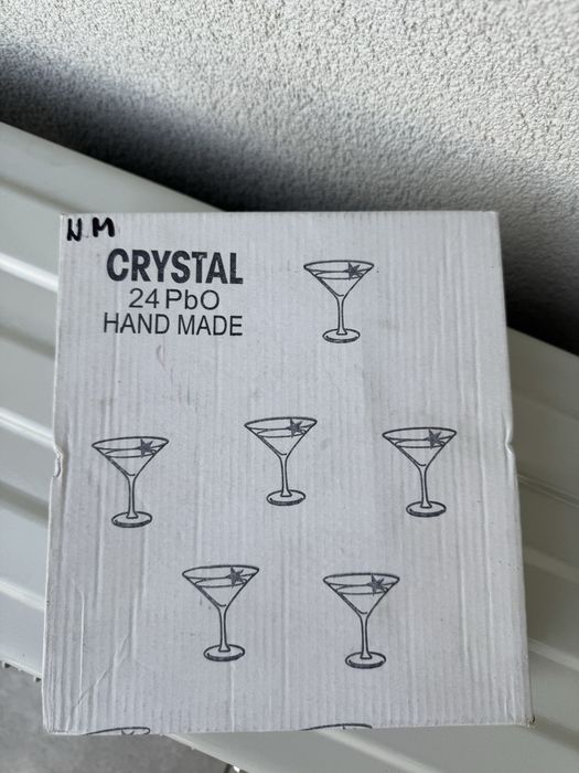 Kolorowe kryształy kieliszki, huta Krystyna, hand madr