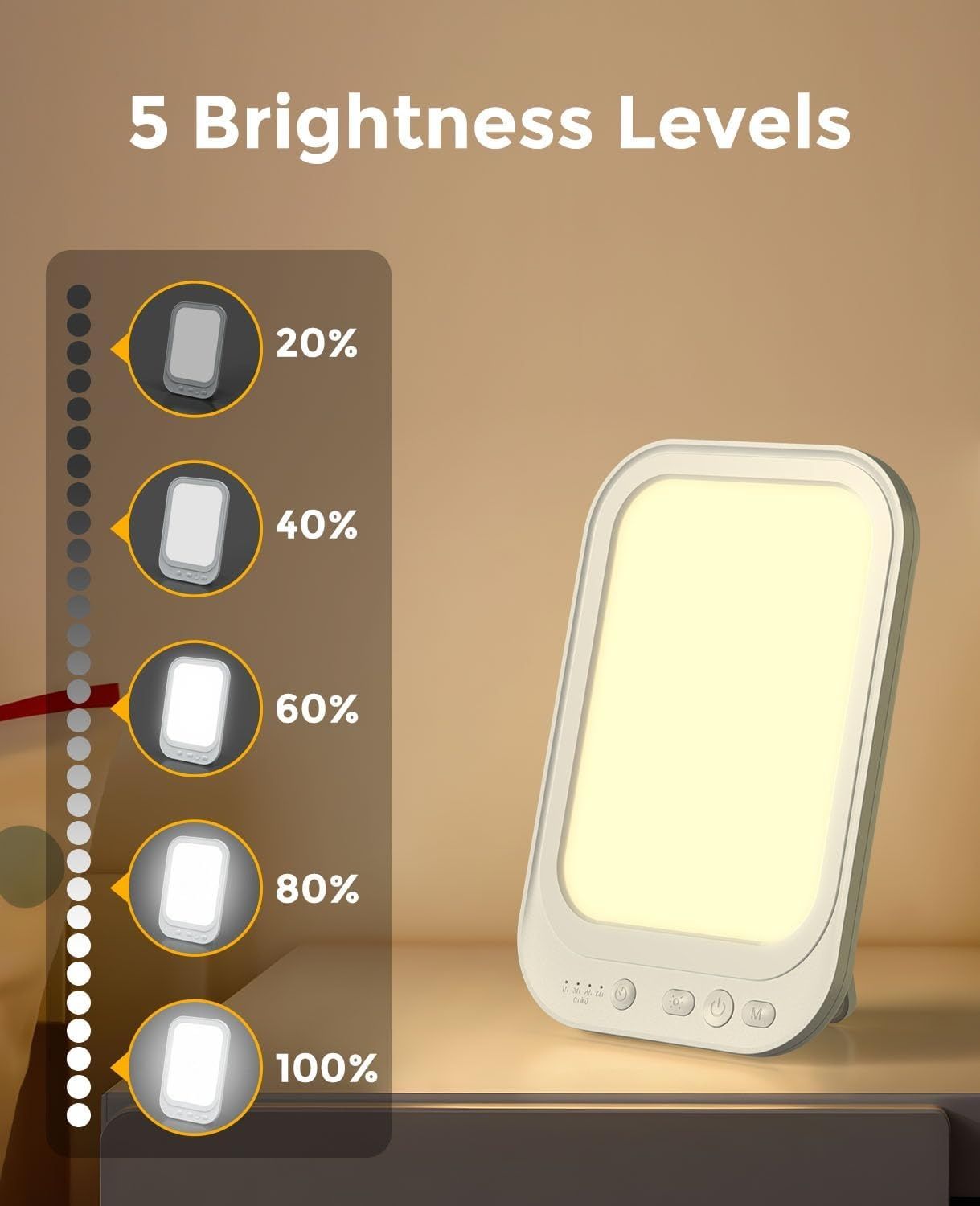 Lampa do terapii światłem z 4 timerami i 5 poziomami jasności