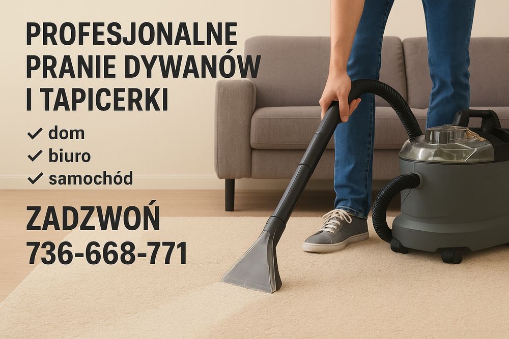 Pranie dywanów, kanap, foteli i tapicerki samochodowej