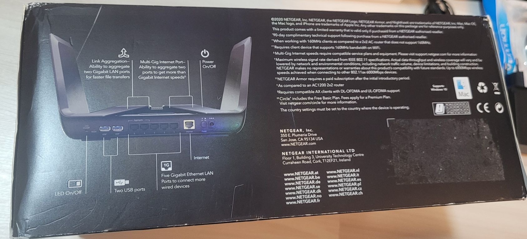 Router Netgear Nighthawk RAX80 AX8 AX6000 6Gb/s, 8 strumini, 2x USB,