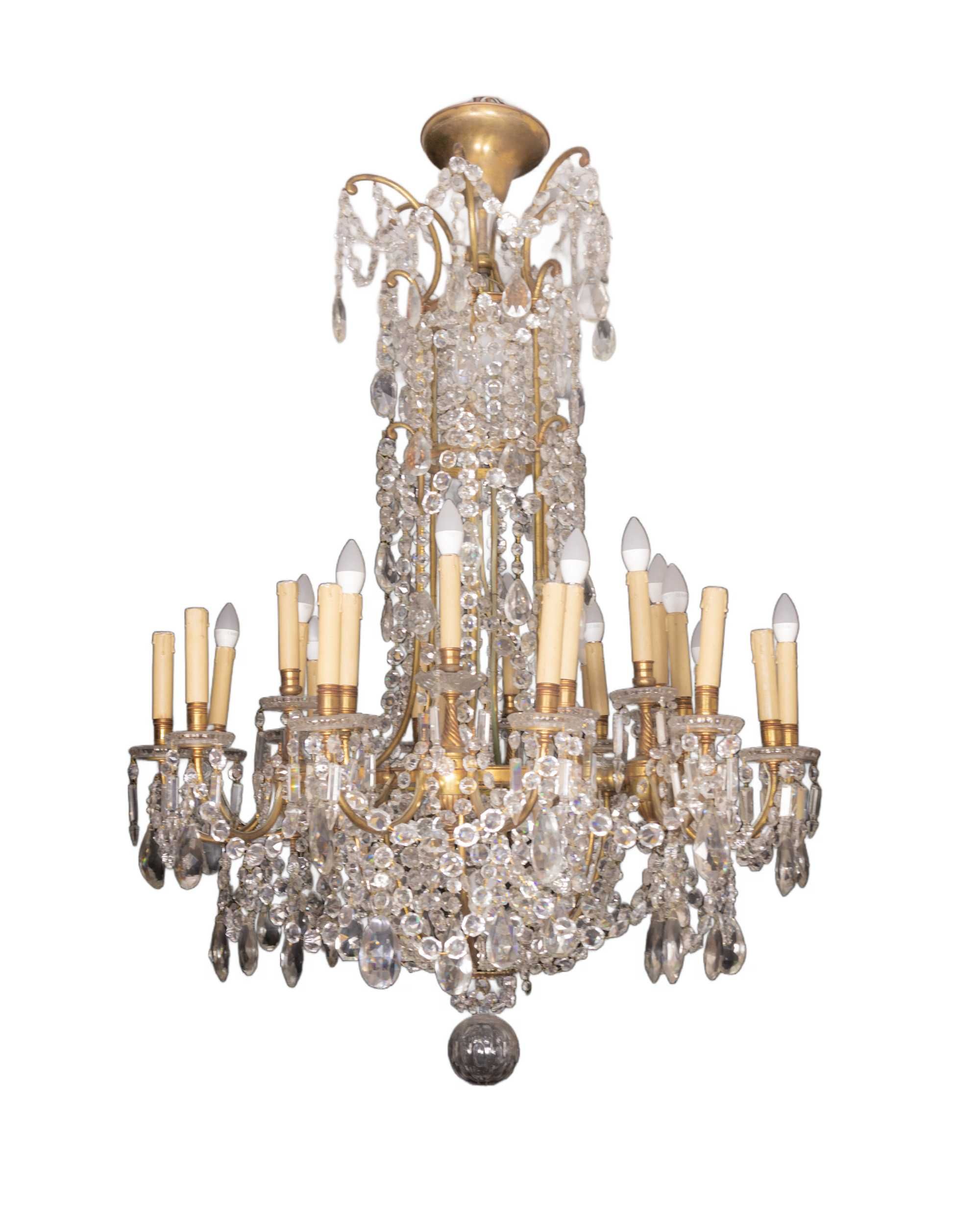 Candeeiro lustre cristal 24 braços Baccarat | século XIX