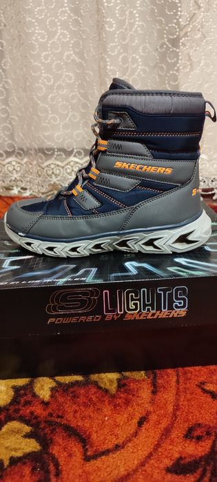 Дитячі зимові черевики Skechers S-Lights (модель 90589L/NVCC)