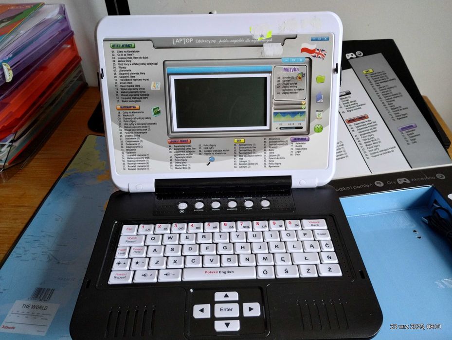 Laptop Edukacyjny dla dzieci 3+, 2 x 80 programów  polski-angielski