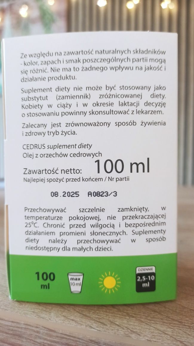 Olej z orzechów cedrowych 100ml