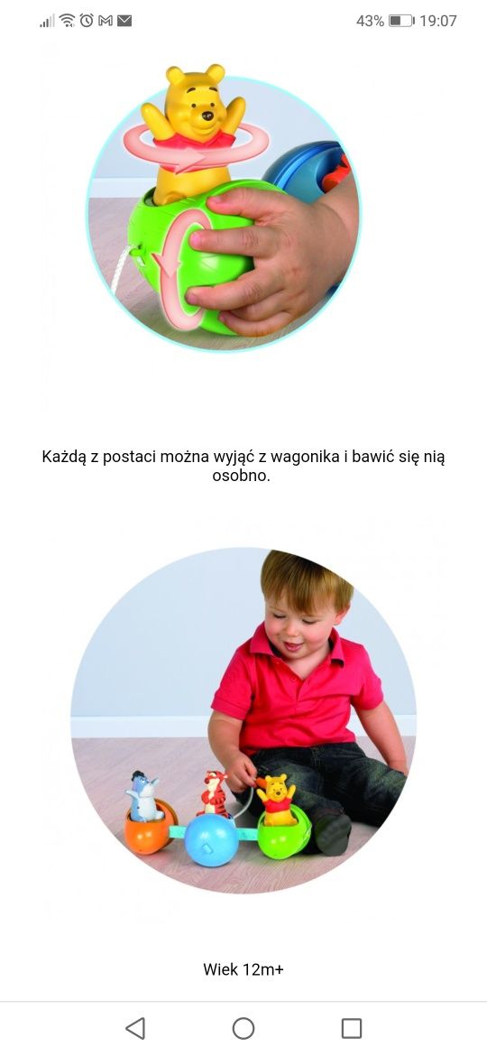 Pociąg zabawka Kubusia Puchatka i przyjaciół firmy Tomy