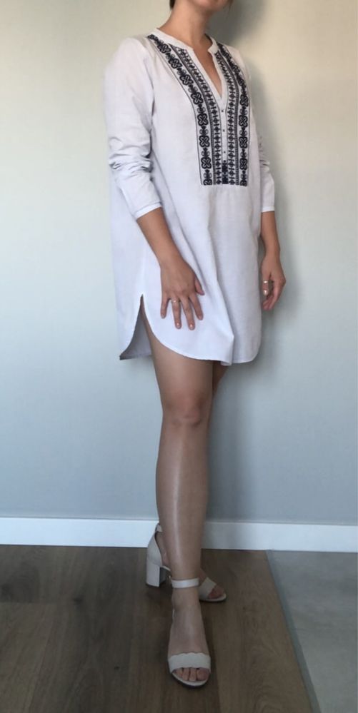 Niebieskawa sukienka letnia, grecka H&M