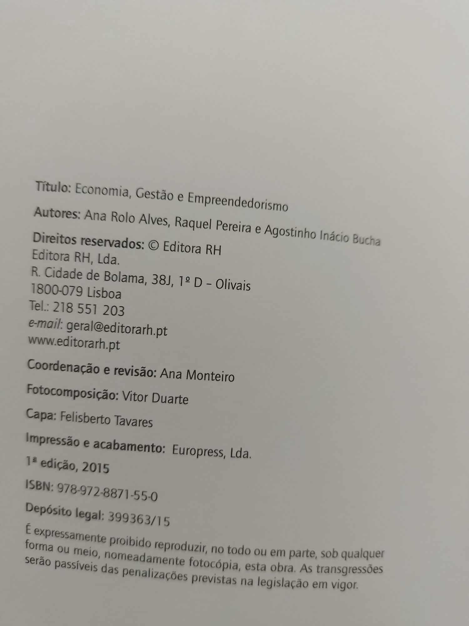 Livro para vários cursos superiores Economia, Gestão e Empreendorismo